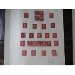 STAMPS - GREAT BRITAIN FEW 100'S PERF'D LINE ENGRAVED WITH RANGE 1856 1D REDS, including block of 4