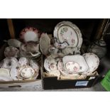 TWO TRAYS OF ASSORTED CERAMICS TO INCLUDE SPODE, ROYAL DOULTON, MATT FINISH BUSTS ETC