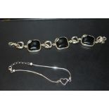 TWO SILVER BRACELETS - 36.5G