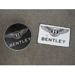 TWO CAST METAL BENTLEY CAR PLAQUES