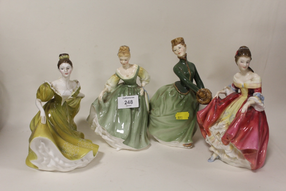 FOUR ROYAL DOULTON FIGURES COMPRISING GRACE HN2318, FAIR LADY HN2193, SOUTHERN BELLE HN2229 AND