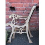 A PAIR OF CAST METAL BENCH ENDS