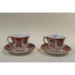 A PAIR OF VINTAGE AYNSLEY CUPS AND SAUCERS