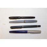 FOUR VINTAGE PENS TO INCLUDE A SWAN MABIE TODD 3150 EXAMPLE