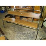 A MODERN INDUSTRIAL STYLE METAL/WOODEN BENCH SEAT L-151 CM