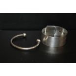 TWO SILVER BANGLES - 56.9G