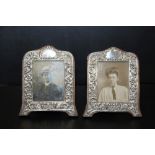 A PAIR OF ANTIQUE CHESTER HALLMARKED SILVER PICTURE FRAMES