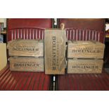 FIVE GRADUATED CHAMPAGNE BOLLINGER WOODEN BOXES