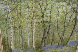 TWO OIL PAINTINGS TO INCLUDE A WOODLAND LANDSCAPE ON BOARD BY H STEDDINGS