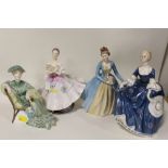 FOUR ROYAL DOULTON FIGURES COMPRISING ASCOT HN2356, THE BALLERINA HN2116, HILARY HN2335 AND