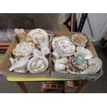 TWO TRAYS OF ASSORTED CERAMICS TO INCLUDE MINTON, WEDGWOOD ETC.