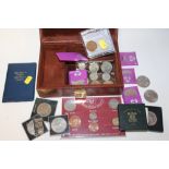 A CASE OF ASSORTED COINS TO INCLUDE A BOXED FESTIVAL OF BRITAIN EXAMPLE