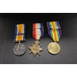 THREE WWI MEDALS AWARDED TO 7739 PTE A. SHAW . R. IR . RIF