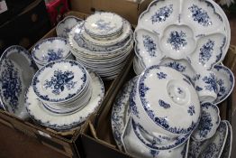 TWO TRAYS OF ROYAL WORCESTER BLUE AND WHITE DINNER WARE
