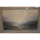 A FRAMED AND GLAZED WATERCOLOUR OF LANDSCAPE SCENE SIGNED TO THE LOWER RIGHT