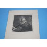 AN ETCHING OF JAN CORNELIUS PREACHER ON REVERSE IN PENCIL WRITTEN REMBRANDT (5359.2)