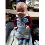 A VINTAGE PLASTEX DOLL H 45 CM