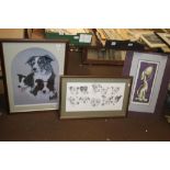 A FRAMED AND GLAZED LIMITED EDITION PRINT BY RONALD SWANWICK TOGETHER WITH TWO OTHERS