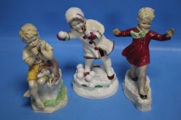 THREE ROYAL WORCESTER FIGURES DECEMBER, JANUARY AND JUNE