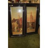 AFTER "OTTO PILNY", A PAIR OF ORIENTAL LITHOGRAPHS, depicting Cairo type street scenes, 127 x 63