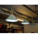 A BRASS SNOOKER / BILLIARD TABLE OVERHEAD LIGHT A/F