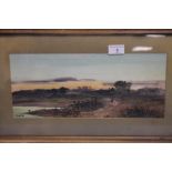 A FRAMED AND GLAZED WATERCOLOUR DEPICTING A COUNTRY SCENE SIGNED E. BARTON