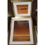 TWO MODERN FRAMED PRINTS DEPICTING LANDSCAPES THE LARGEST 103 X 81 CM