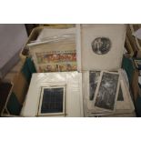 A TRAY OF ENGRAVINGS MANY CLASSICAL SUBJECTS INCLUDING F.BARTOLOZZI AS WELL AS A 1922 RAINBOW