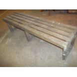 A VINTAGE CLOAKROOM STYLE BENCH