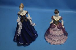 TWO FIGURINES, ONE ROYAL WORCESTER FIGURE OF THE YEAR 2001 LAUREN AND COALPORT 'AT THE STROKE OF