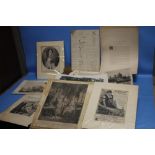 A TRAY OF ENGRAVINGS AND ETCHINGS TO INCLUDE ILLUSTRATIONS OF THE PILGRIMS PROGRESS PUBLISHED FOR
