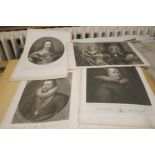 A FOLIO OF PORTRAIT ENGRAVINGS ROYAL INTEREST TO INCLUDE KNELLER, WININO, LELY ETC (5492.1)