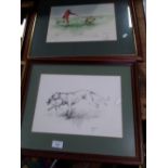 TWO FRAMED AND GLAZED OF PRINTS