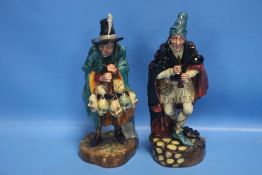 TWO ROYAL DOULTON CHARACTER FIGURES TO INCLUDE MASK SELLER AND THE PIED PIPER