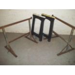 FOUR WORK TRESTLES - TWO PLASTIC AND TWO STEEL