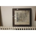 A FRAMED AND GLAZED ENGRAVING TITLED 'SALLY IN OUR ALLEY ' ENGRAVED BY FRED. PEGRAM