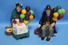 TWO ROYAL DOULTON CHARACTER FIGURES THE OLD BALLOON SELLER AND THE BALLOON MAN
