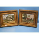 A PAIR OF WATERCOLOURS DEPICTING LAKESIDE COTTAGES ONE SIGNED TO THE LOWER RIGHT