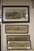 FOUR FRAMED AND GLAZED HUNTING PRINTS