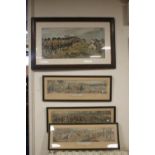 FOUR FRAMED AND GLAZED HUNTING PRINTS