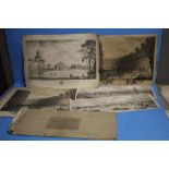 A DISBOUND COPY OF " A LITHOGRAPHIC SKETCH OF THE NORTH BANK OF THE THAMES" 1825, 9 LITHOGRAPHS (