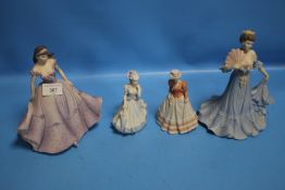 FOUR COALPORT LADIES TO INCLUDE KATHERINE, LAVENDER WALK, TAMARA, AND ROYAL INVITATION