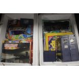 TWO TRAYS OF DR WHO COMICS, TOP TRUMPS CARDS ETC