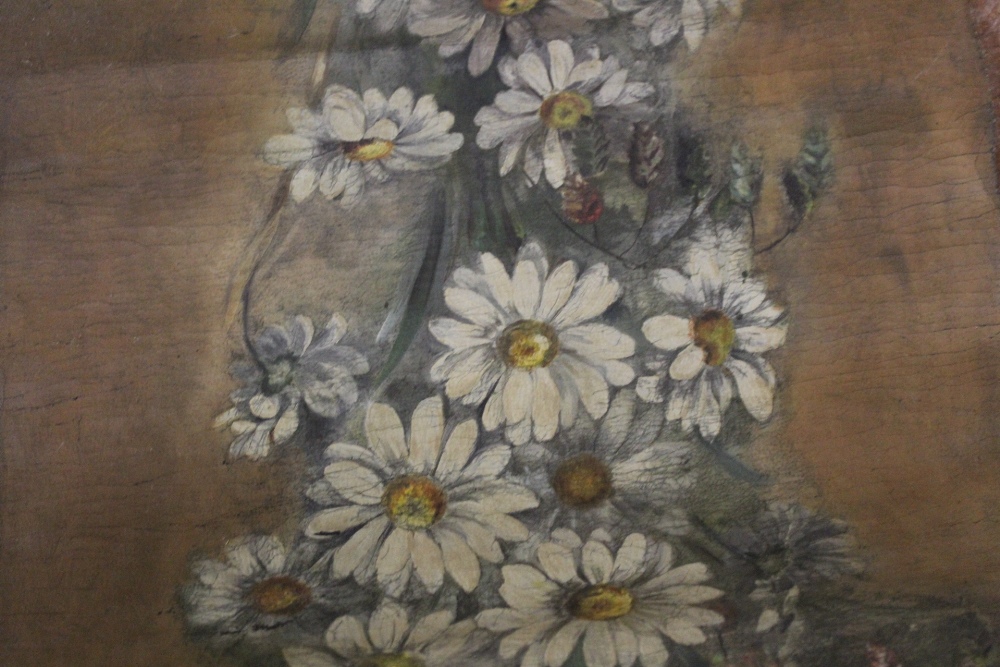 A COLLECTION OF ASSORTED SCROLL [PICTURES TO INCLUDE AN OIL PAINTED STILL LIFE STUDY OF FLOWERS, - Image 4 of 4