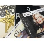 A COLLECTION OF MARILYN MONROE RELATED HARDBACK BOOKS ETC. (2 BOXES)