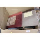 A BOX OF ANTIQUARIAN AND VINTAGE BOOKS AND EPHEMERA TO INCLUDE THOMAS MIDDLETONS LAST WILL AND