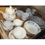 A TRAY OF COLCLOUGH 8162 LEAF PATTERN CHINA