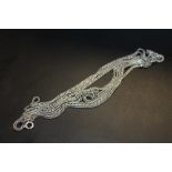 AN ANTIQUE SILVER MUFF CHAIN