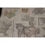 A LARGE QUANTITY OF UNFRAMED ANTIQUE AND VINTAGE MAPS TO INCLUDE ENGRAVED EXAMPLES