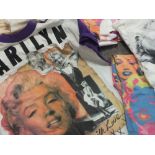 A SELECTION OF RETRO MARILYN MONROE RELATED CLOTHING, TOGETHER WITH MARILYN MONROE DUVET AND